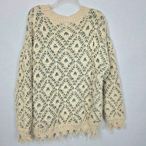 Gimmicks by BKE Distressed Open Knit Sweater XL - Picture 4 of 7